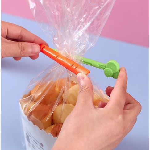 Jepitan Snack Bentuk Wortel Isi 5 Pcs/Klip Segel Penjepit Plastik