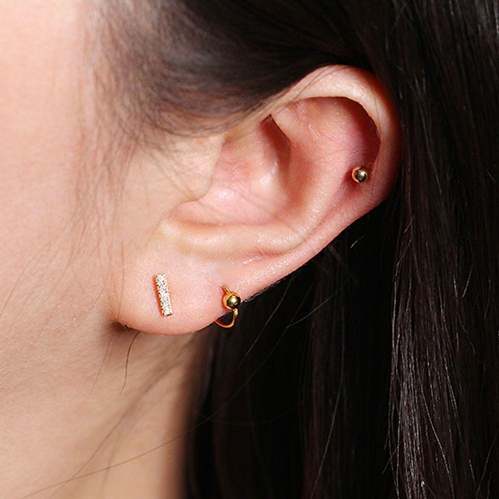 Needway  Anting Hoop Minimalis Unisex Tulang Rawan Tragus Helix Tindik Telinga Bulat Perhiasan