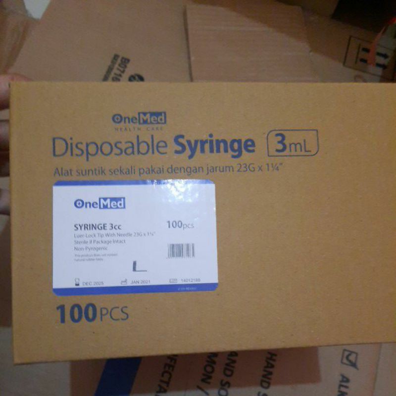 Syringe Suntikan 1ml, 3 ml  5  ml  10 ml izin resmi AKL per box isi 100