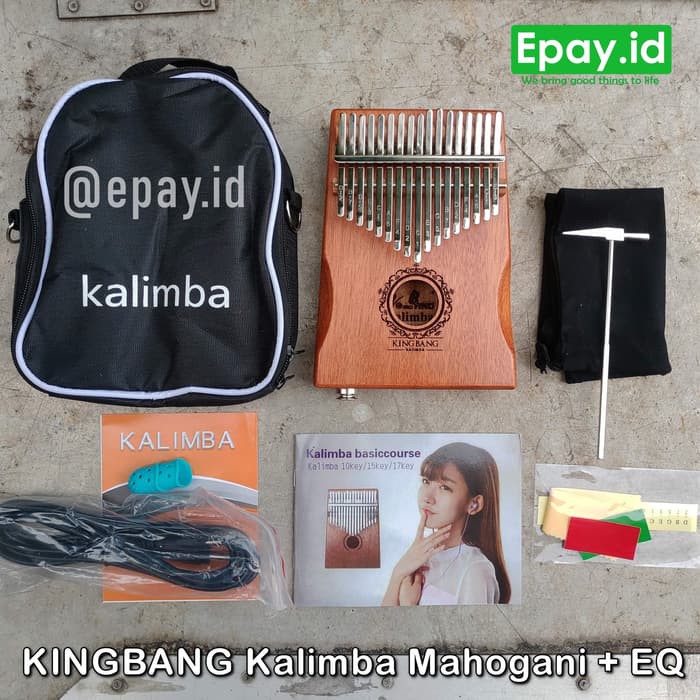 Kingbang Kalimba K17 Mahogani - EQ with Bag Mbira Pickup