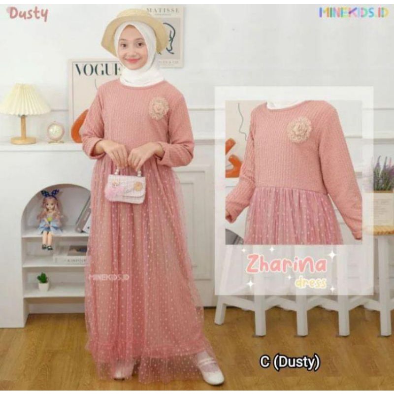 Zharina Dress anak Tulle Premium MINEKIDS