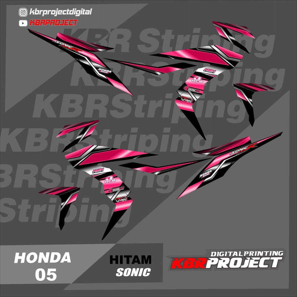 (cod) Stiker Motor sonic sticker striping list motor honda sonic 05 Racing Terlaris sonic road race
