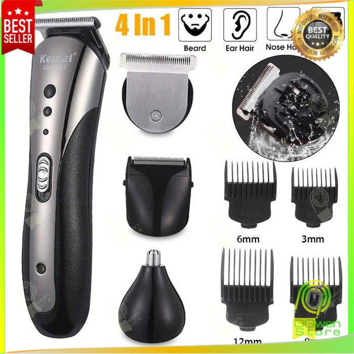 Alat Pisau Cukur Rambut Elektrik Trimmer Recharge Kemei KM1407