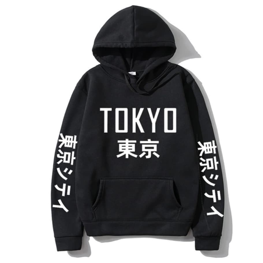 HOODIE TOKYO TEXT JAPAN / HOODIE PRIA TEBAL