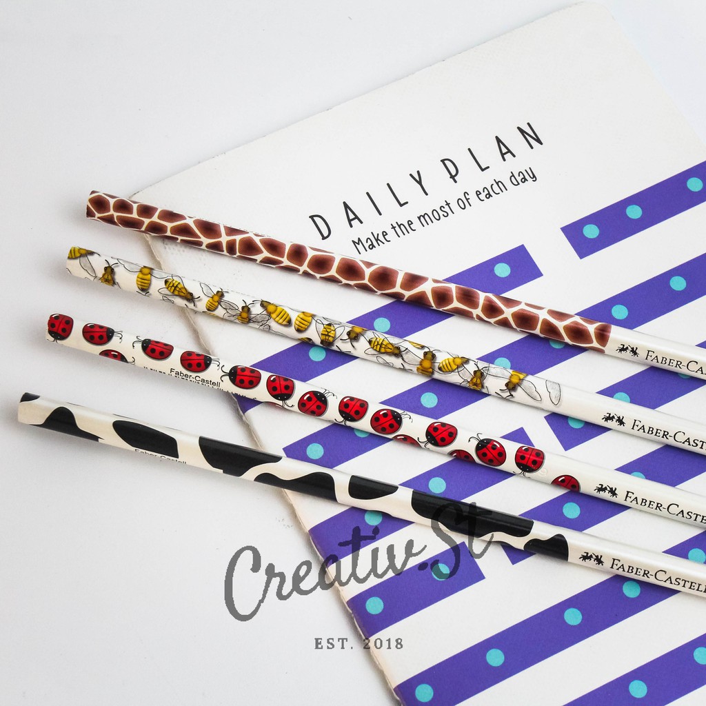 

FABER CASTELL Pensil 2B Motif 1 Pcs Giraffe Cow Bee Sea Sapi Lebah Jerapah