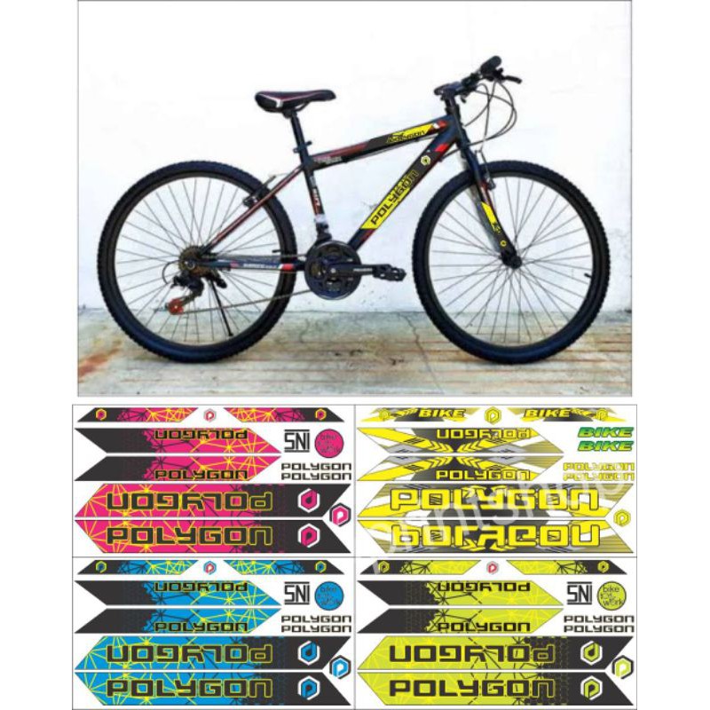 sticker sepeda frame mtb polygon semua ready bisa cod