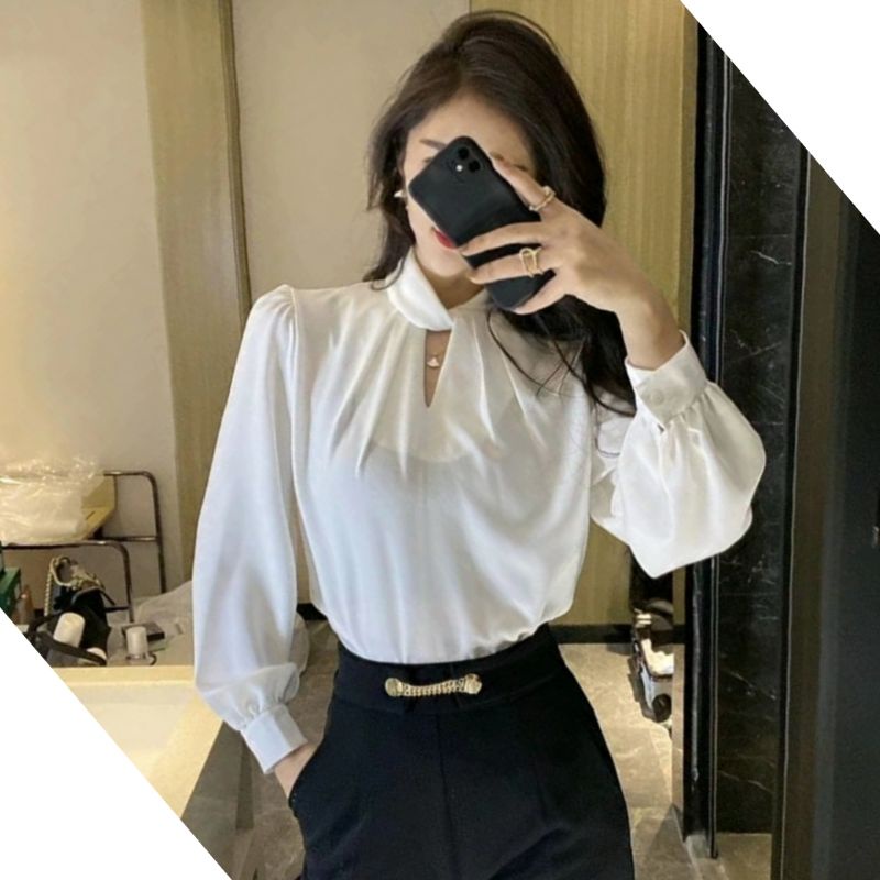 MDLV ~ 2162# Charlene Twist Neck Top Satin Blouse Premium Blouse Import Blouse Korea Blouse Satin Lengan Panjang Fashion Import