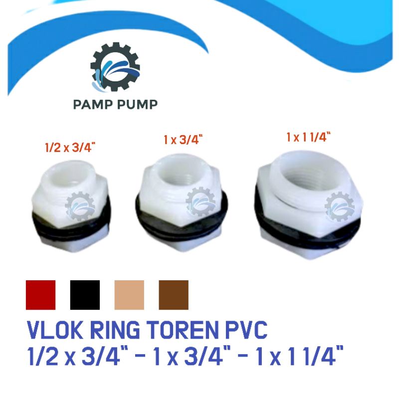 VLOKRING/MUR TOREN/WATERMUR TOREN UKURAN 1/2 x 3/4 - 1 x 3/4 - 1 x 11/4 inc