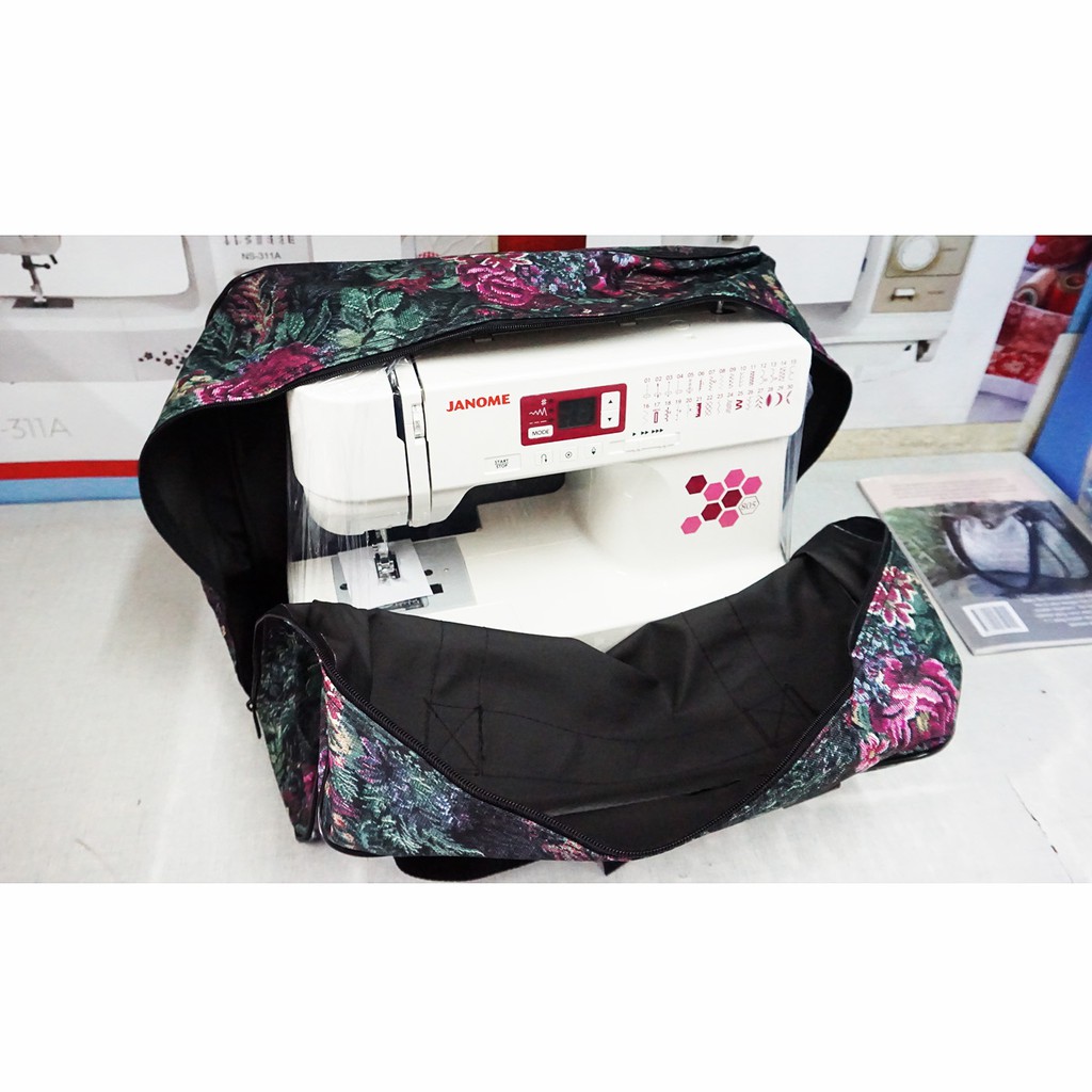 JANOME ACCESORIES tas mesin jahit merk janome/carry case sewing machine janome - motif bunga-bunga