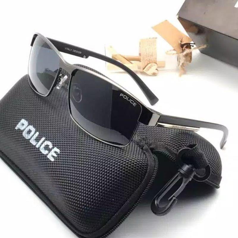 Kacamata Hitam Pria Police P24 Polarized+UV 400 Gun