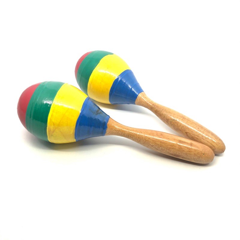 Wooden Maracas Shaker Percussion Alat Musik Marakas Ayam goreng Upin ipin