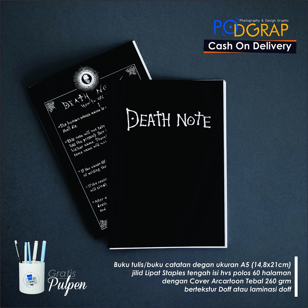 

Buku Tulis Murah Death Note Ukuran A5 Jilid Staples Tengah 60 Halaman
