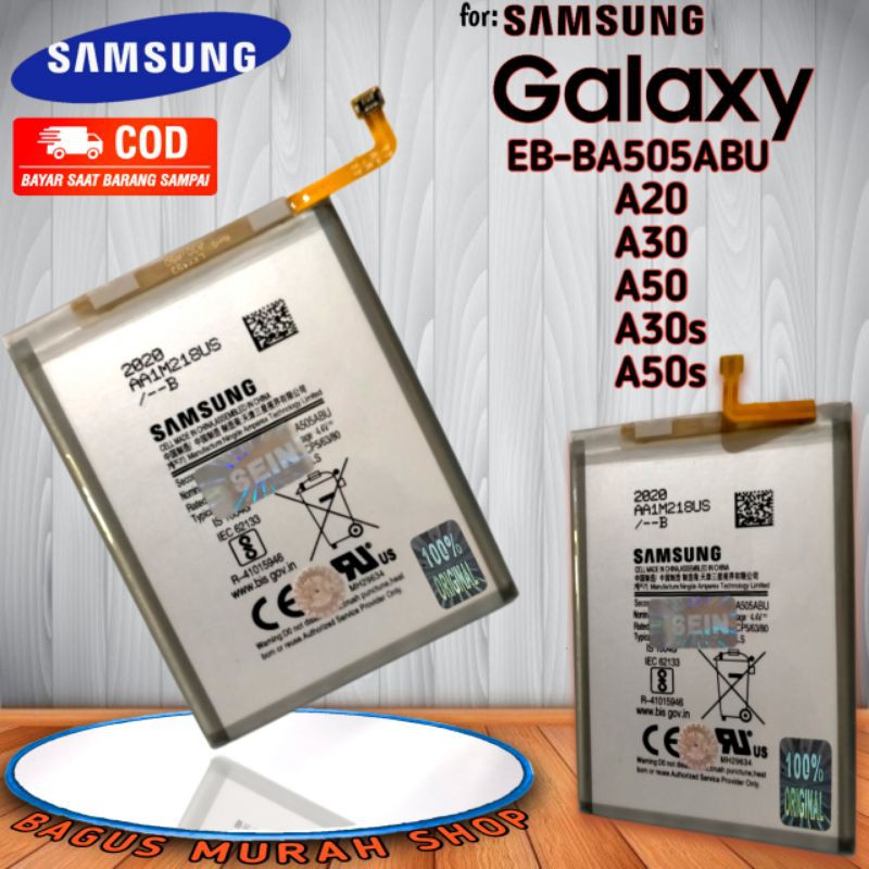 Batre Baterai Battery Samsung A50 A50s A505 A30 A30s A305 A20 A205 EB-BA505ABU Original SEIN Batrai