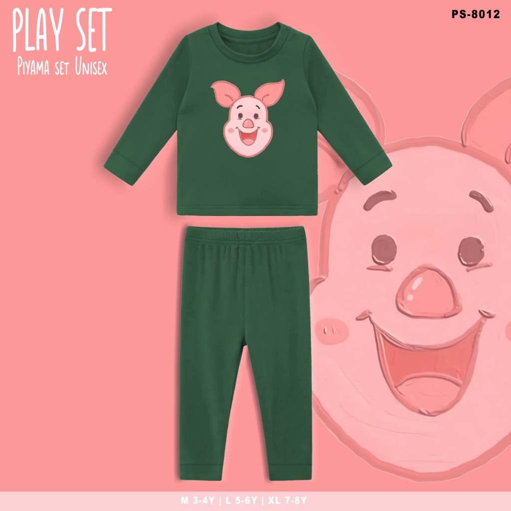 PLAYSET PAJAMAS ANAK BERGAMBAR PIGLET / BAJU TIDUR ANAK SET / TERMURAH