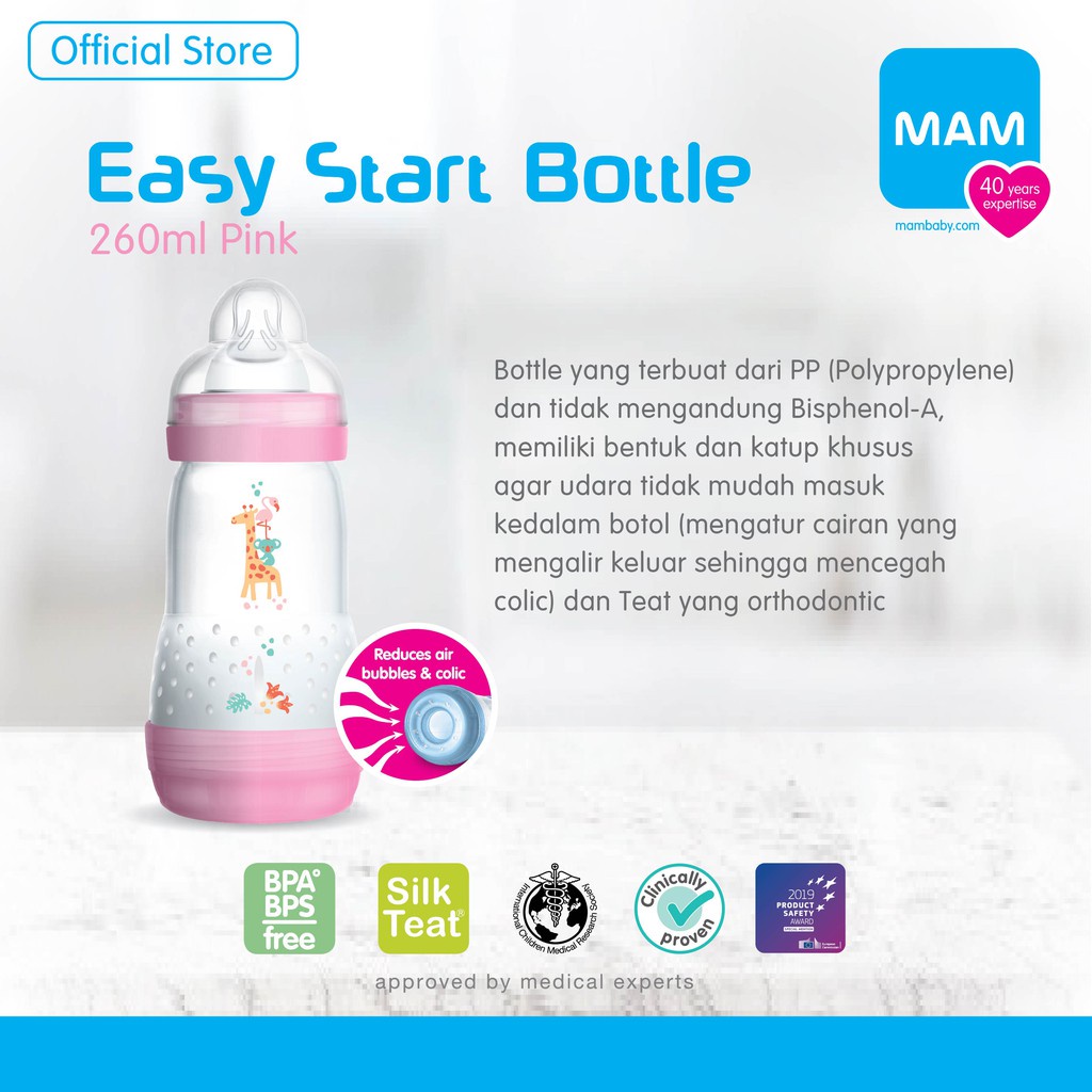 MAM Anti Colic Bottle / Botol Dot Anti Colic Bayi (Tersedia Varian Ukuran)