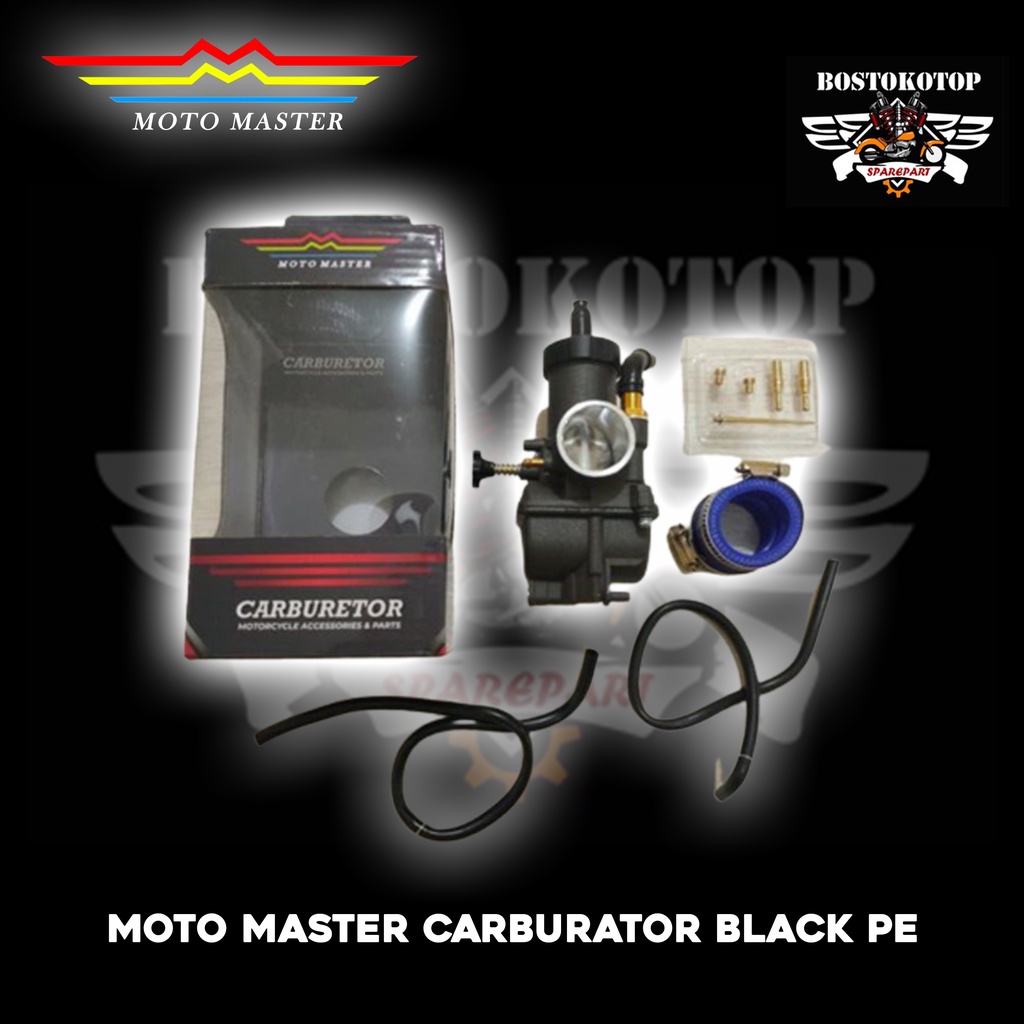 Moto Master Karburator Carburator Karb Carb Hitam Black Series PE PWK Ukuran 24 28 30 Set 6 Bagian L
