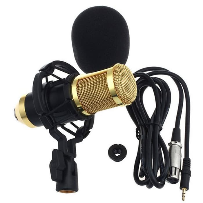 PAKET 1 SET KARAOKE RECORDING Microphone BM 800 Stand Mic + Pop Filter Voice Recorder