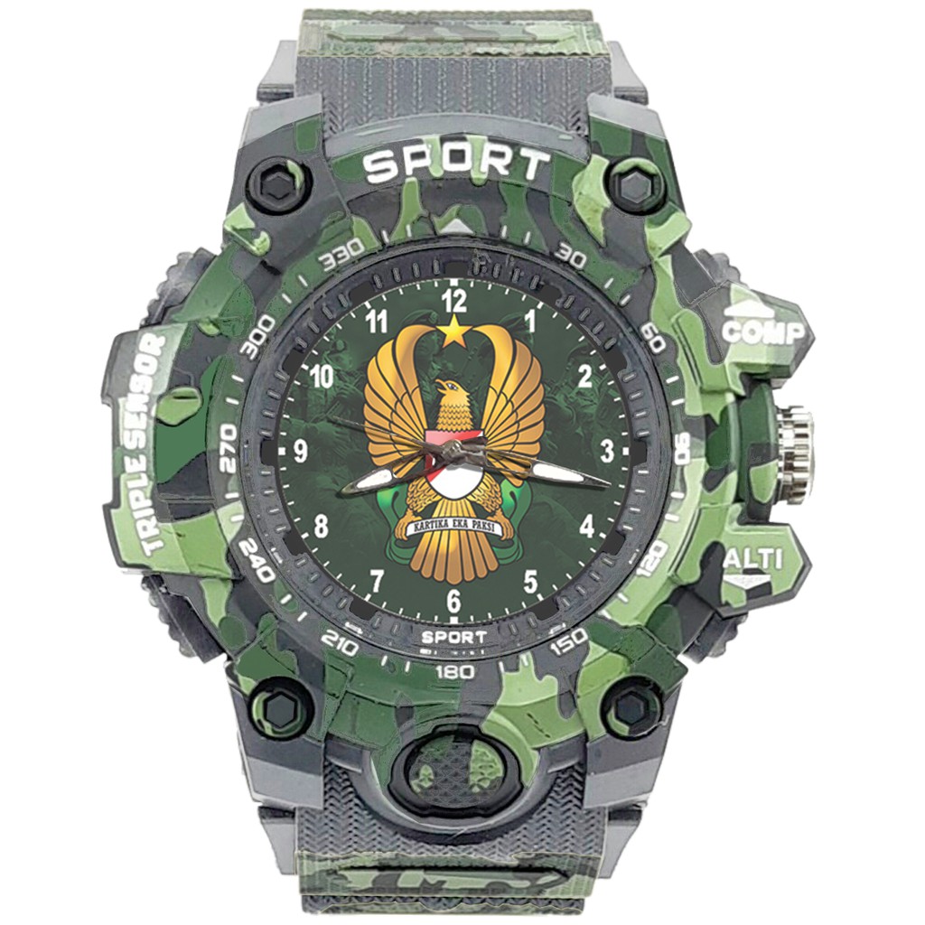 {Istimewa} Jam Tangan TENTARA NASIONAL INDONESIA (AD) -Abu-Abu Army Water Resistant