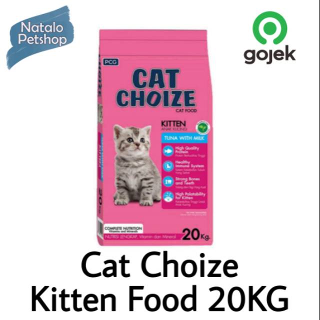 Cat Choize Kitten 20KG Tuna / Salmon / Khusus Gojek - Makanan Anak Kucing / Cat Food Pelet Pakan Goni Sak