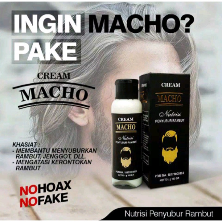 Cream Macho | Penyubur Rambut | vitamin rambut treatment rambut