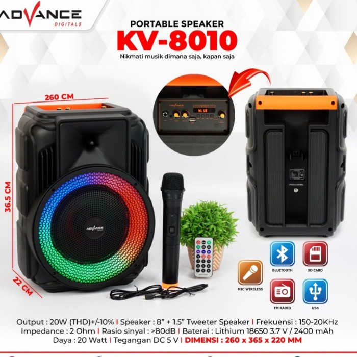 (SUSE) ADVANCE SPEAKER PORTABLE KV-8010 BONUS MIC