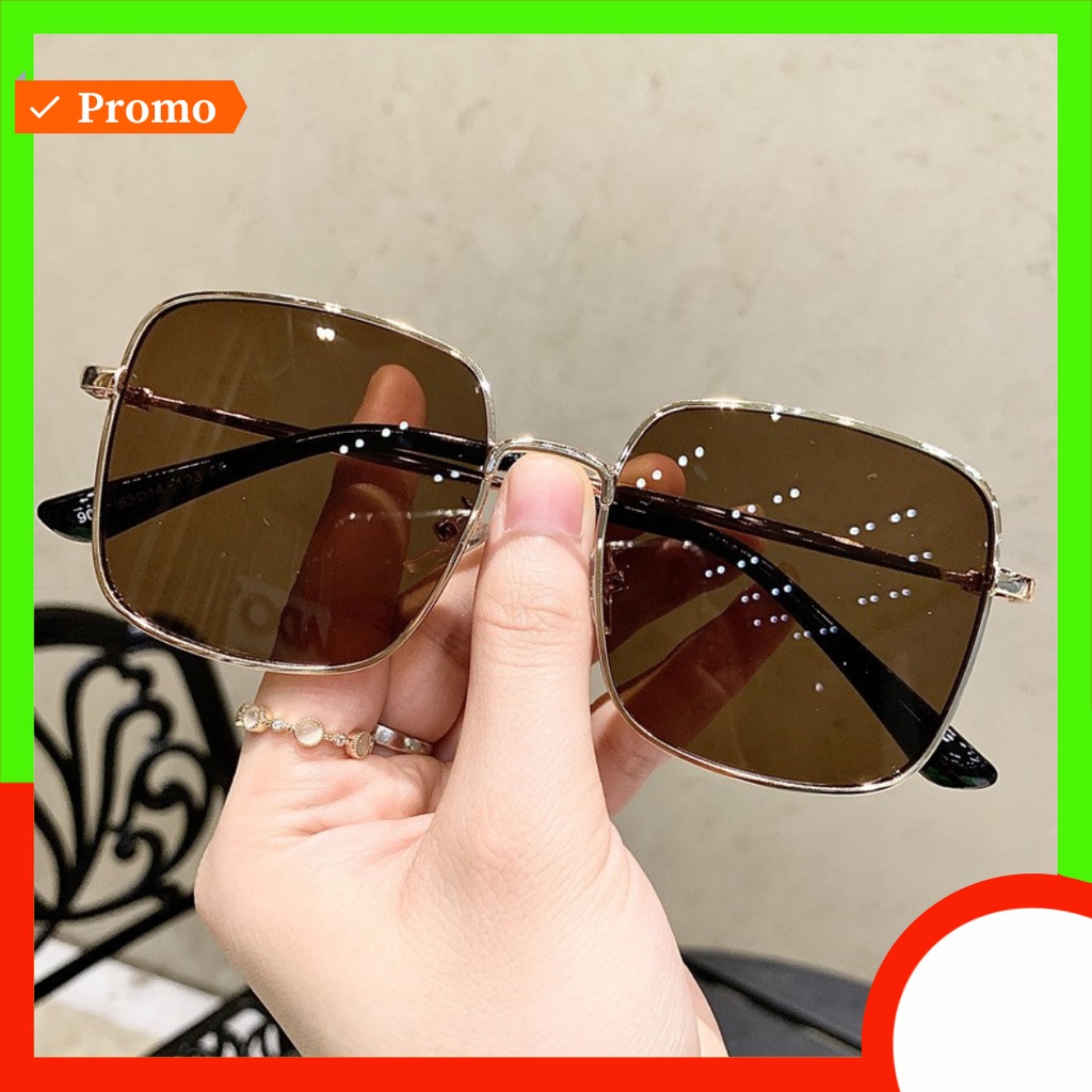 ( NEW ) - Kacamata Gaya Kotak Vintage Coklat Unisex kekinian Fashion simple Murah  Kacamata Wanita A