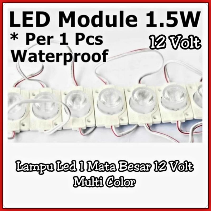 Lampu Led 1 Mata Besar 12 Volt Multi Color