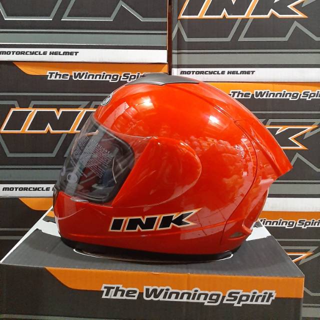 HELM INK CL MAX SOLID FIRE RED / HELM FULL FACE INK CLMAX POLOS FIRE RED