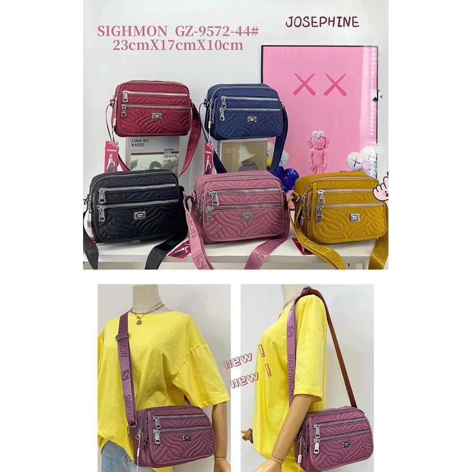 BEST SELLER.!!! Tas selempang wanita Tas Sighmon 9572-44 Bahan Kanvas Terbaru. Tas Wanita Tas Sighmon ORI Bisa bayar ditempat.!!!!