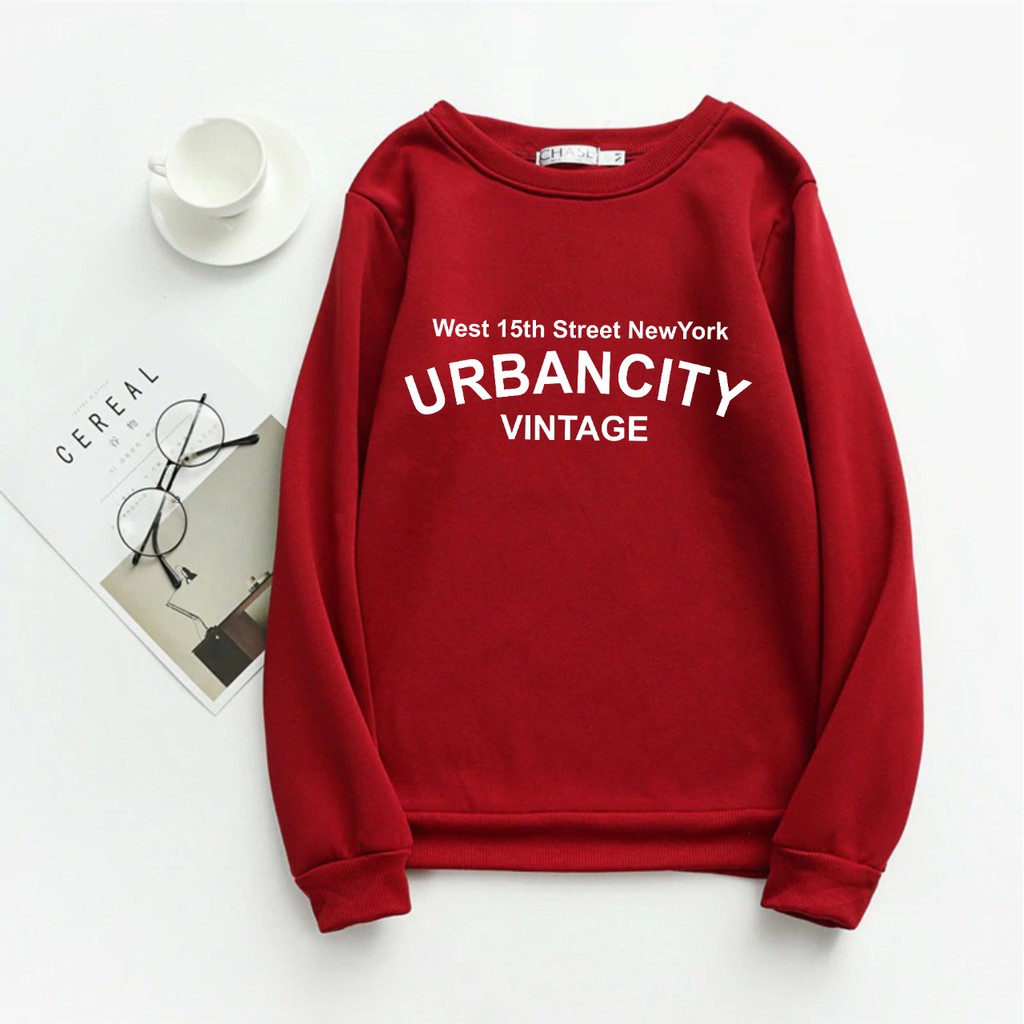 URBANCITY VINTAGE SWEATER UNISEX - CREWNECK TEBAL TERLARIS