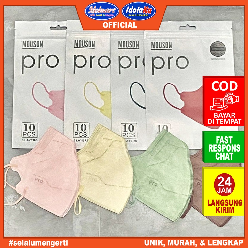 IDOLMART Masker KN95 Warna Mouson Pro 5ply isi 10pcs Surabaya