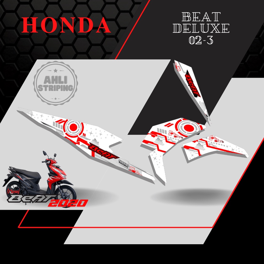 Sticker Striping List Variasi HOLOGRAM Beat Deluxe 2020 AH 02