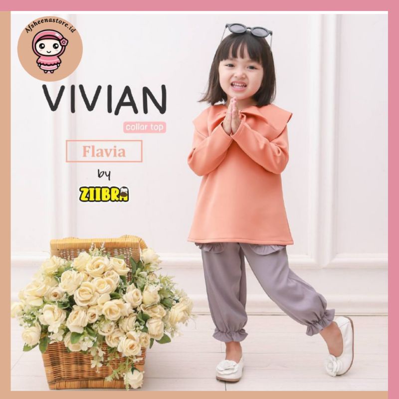 Afsheenastore Vivian Collor Top By Zibra / Atasan Anak