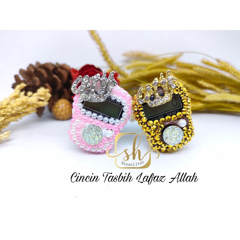 TERMURAH Cincin Tasbih Digital Mutiara Lafaz Allah Premium