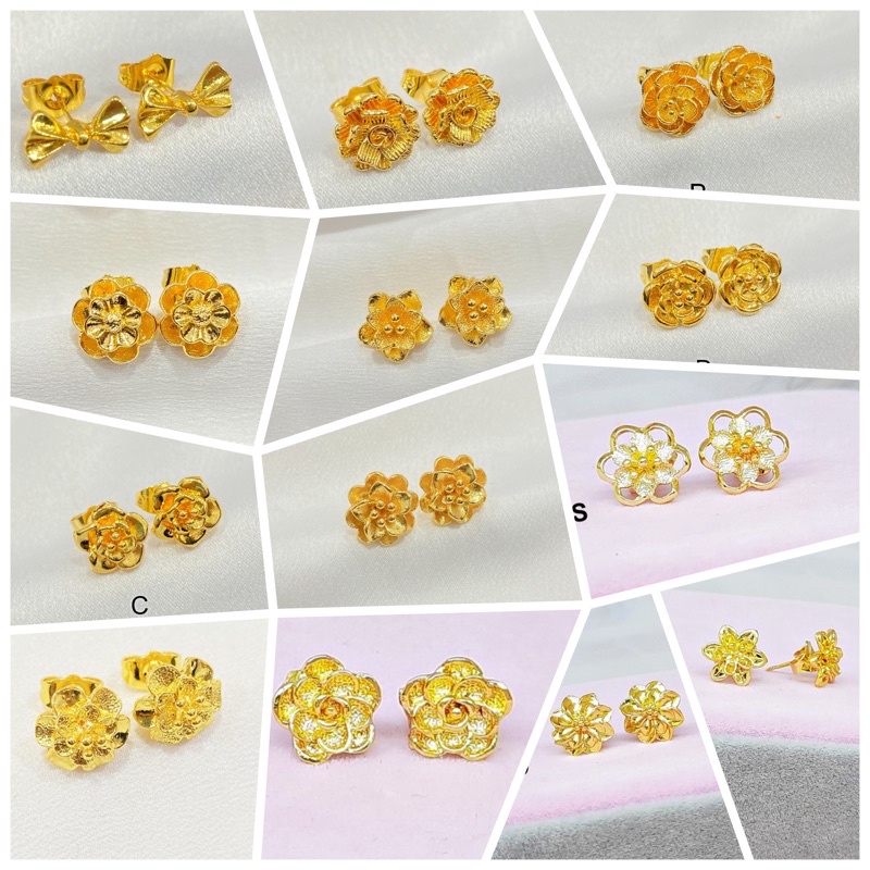 Anting tusuk  suping wanita bunga