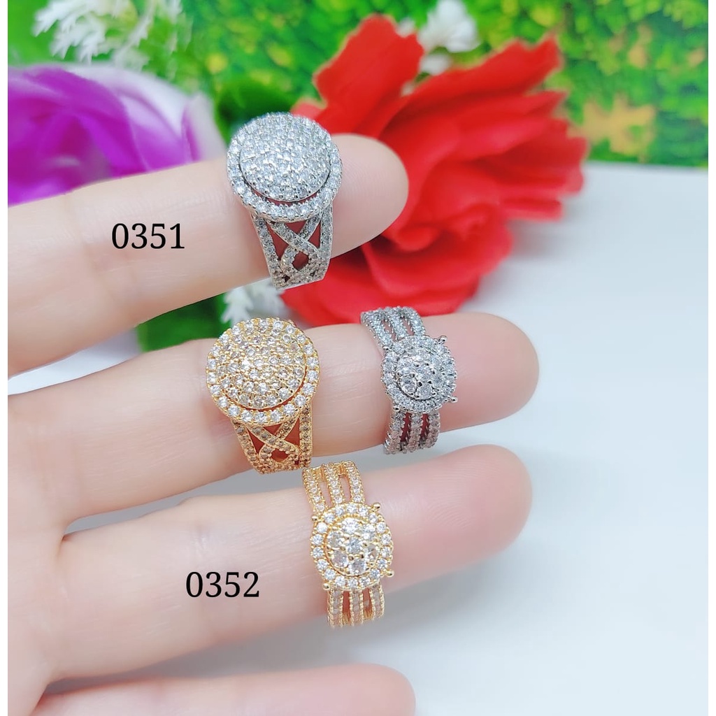 Cincin xuping mata full lapis emas perhiasan fashion 0351-0354