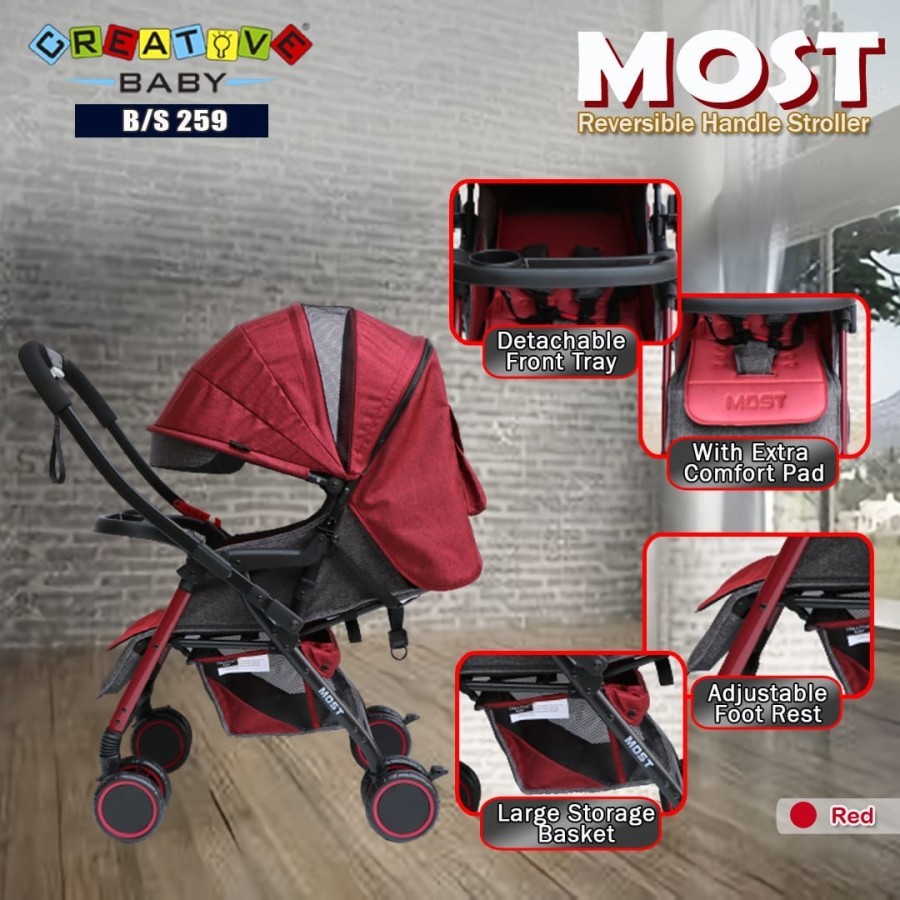 Stroller Creative Baby Most 259 Reversible Handle Kereta Bayi Creative Bisa Dua Arah