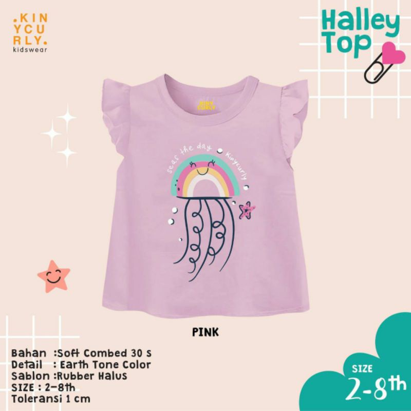 Kaos anak perempuan/Halley top Kinycurly