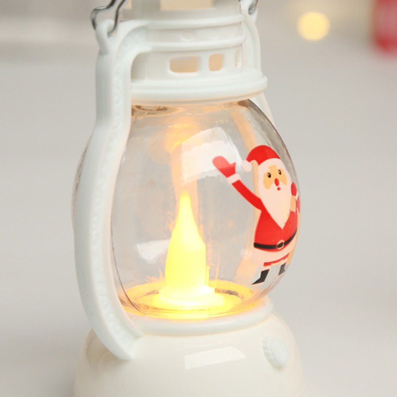 1pc Lampu Malam LED Tenaga Baterai Bentuk Lentera Stanta Claus Snowman Untuk Dekorasi Natal