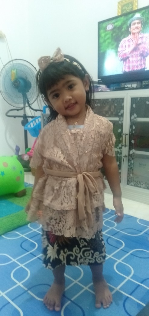 Kebaya Anak Brukat Modern (gratis Bando) Setelan Baju Brokat & Rok Batik Bayi Balita Kutu Baru Ruru