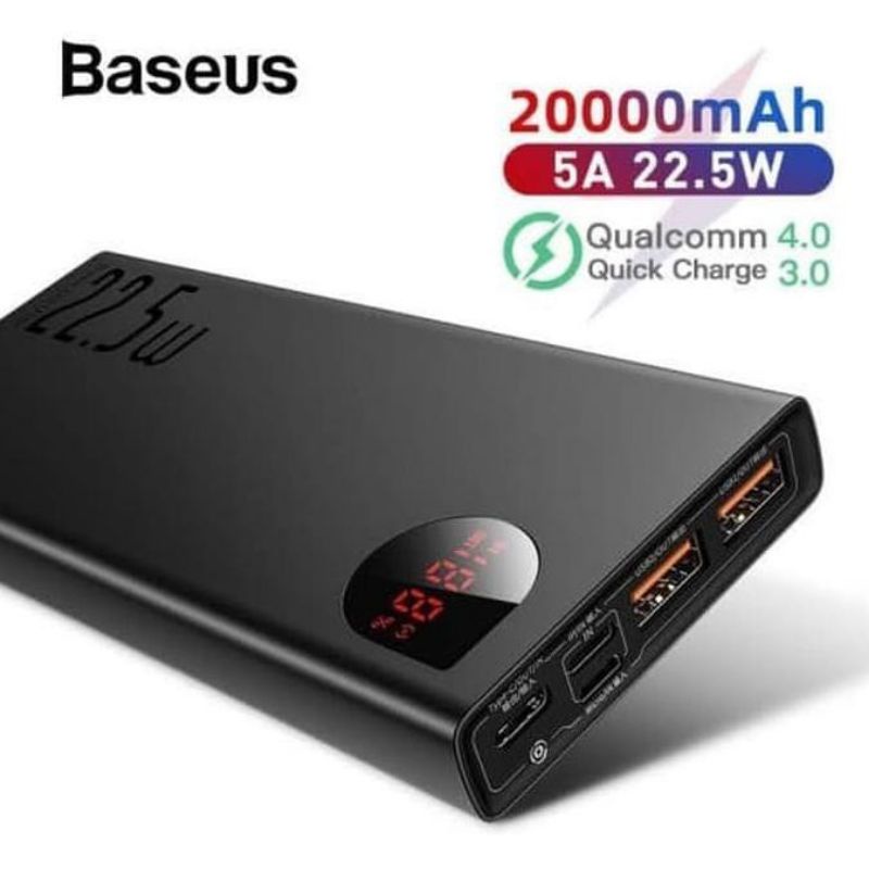 Baseus Adaman Power Bank Metal Shell 20000 mah - Hitam