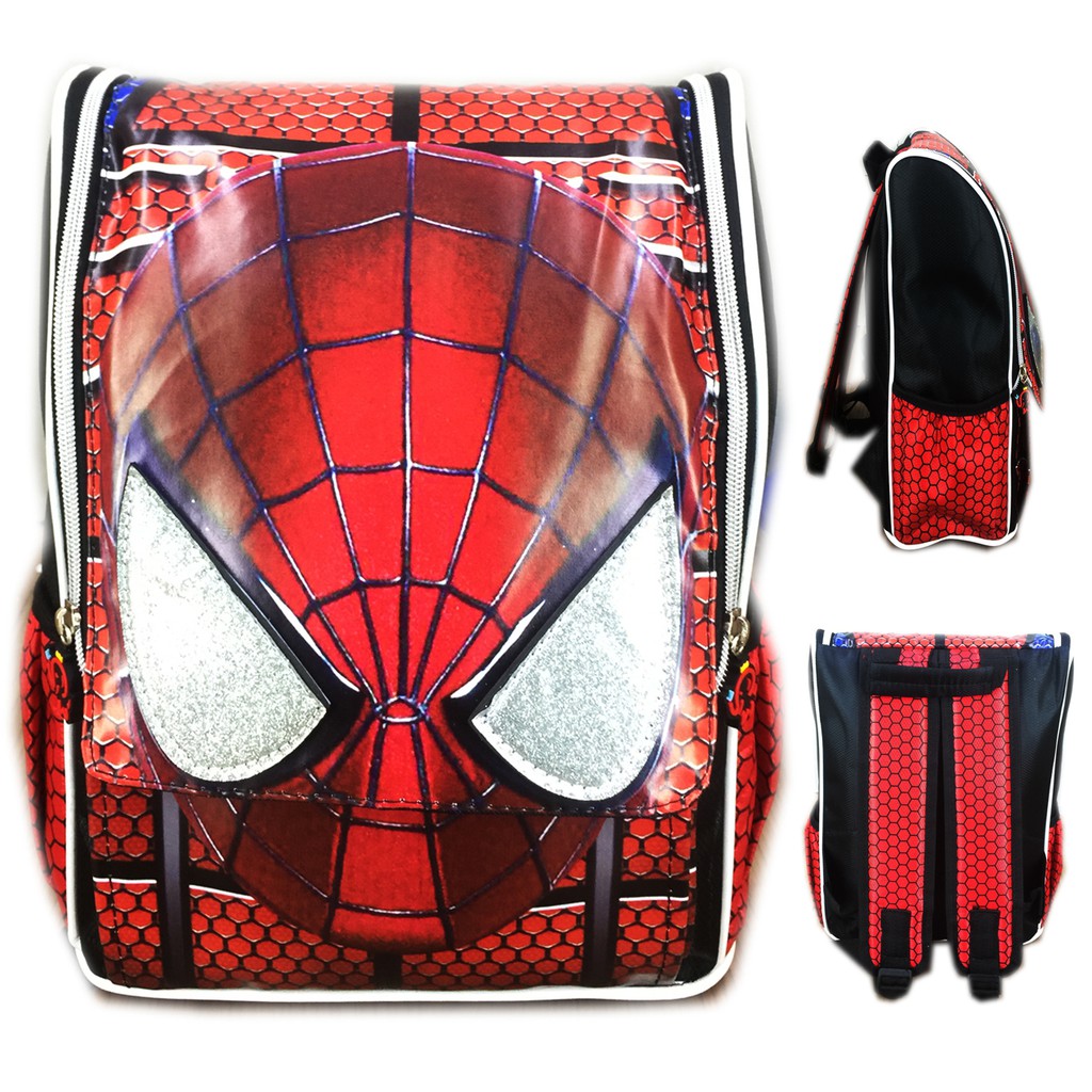  Tas  Ransel Sekolah  ANak  TK  Jepang Spiderman Muka Timbul 3D 