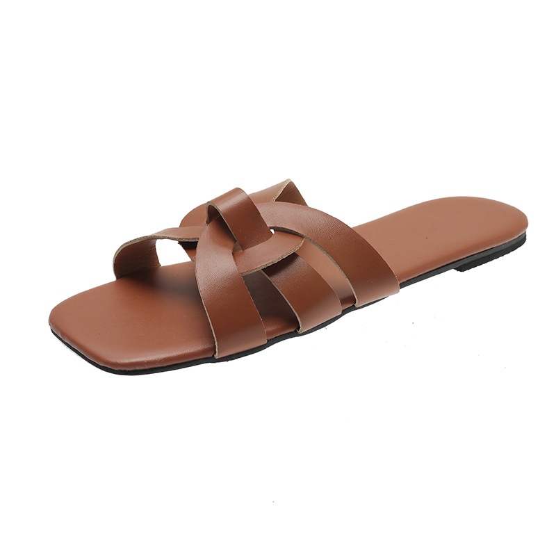TBIG [COD] Sandal Flat Slop Wanita FLATHO Import Korea Style Santai Wanita Remaja