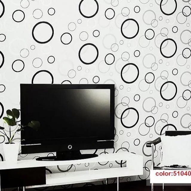 Wallpaper Sticker POLKADOT HITAM PUTIH