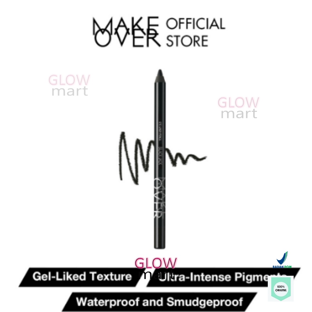 GlowMart ❤ MAKE OVER Eyeliner Pencil 1,2 gr | Black Jack Pensil Eye Liner Makeover