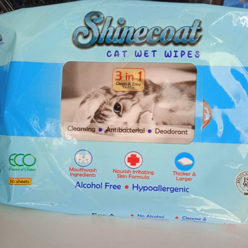 SHINECOAT Cat Wet Wipes - Tisu Kucing - Tisu Basah Kucing