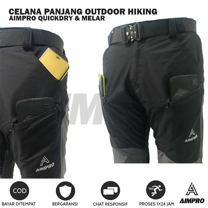 Aman Celana Gunung Panjang Pria Quickdry Outdoor Hiking Travelling Aimpro Bagus