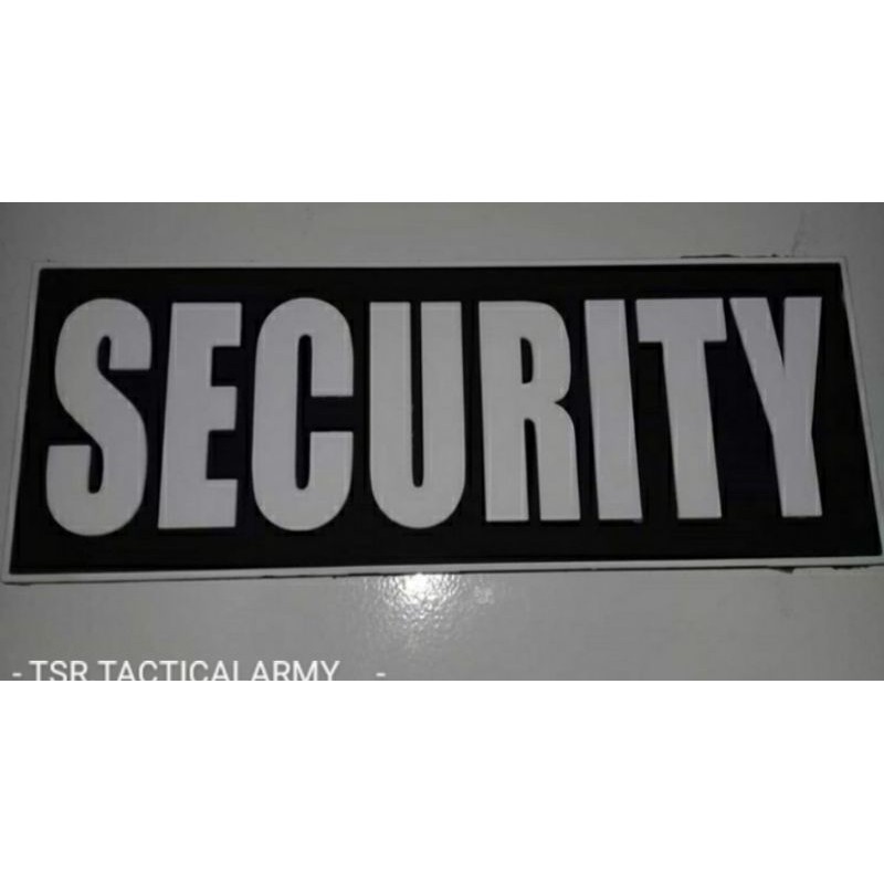 Patch Rubber Karet Emblem Security (Velcro) Buat di Pasang di Jaket Punggung