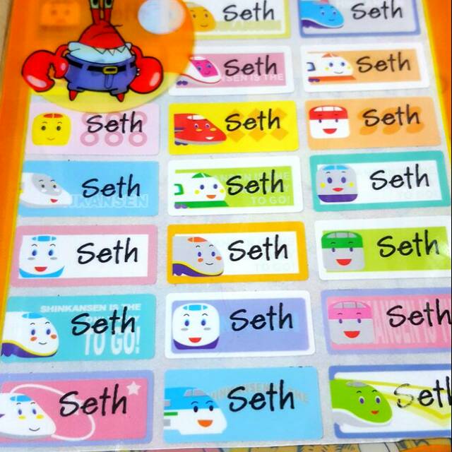 

Label nama anti air stiker waterproof Shinkansen