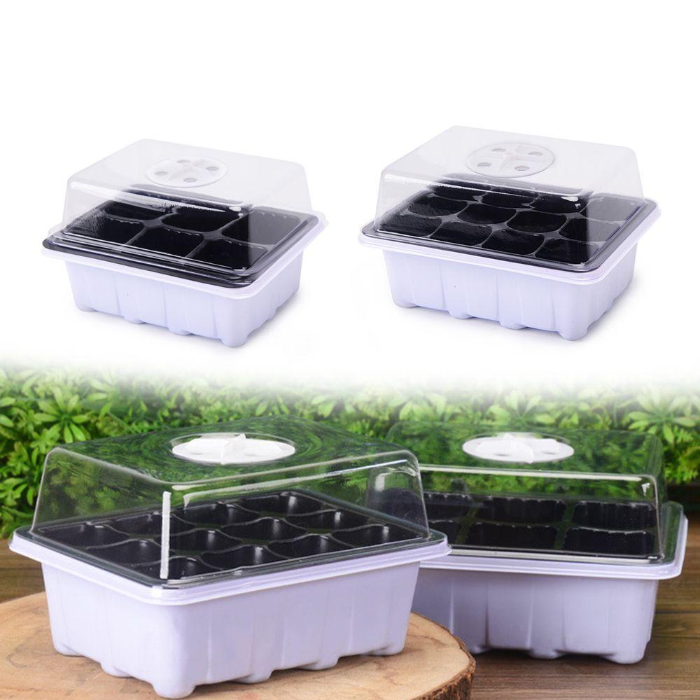 Preva 6/12Cells Nampan Tanam Mini Greenhouse Kantor Tutup Plastik Bernapas Nursery Pot